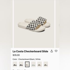 Vans La Costa Checkerboard Slide Sandals - Black and White